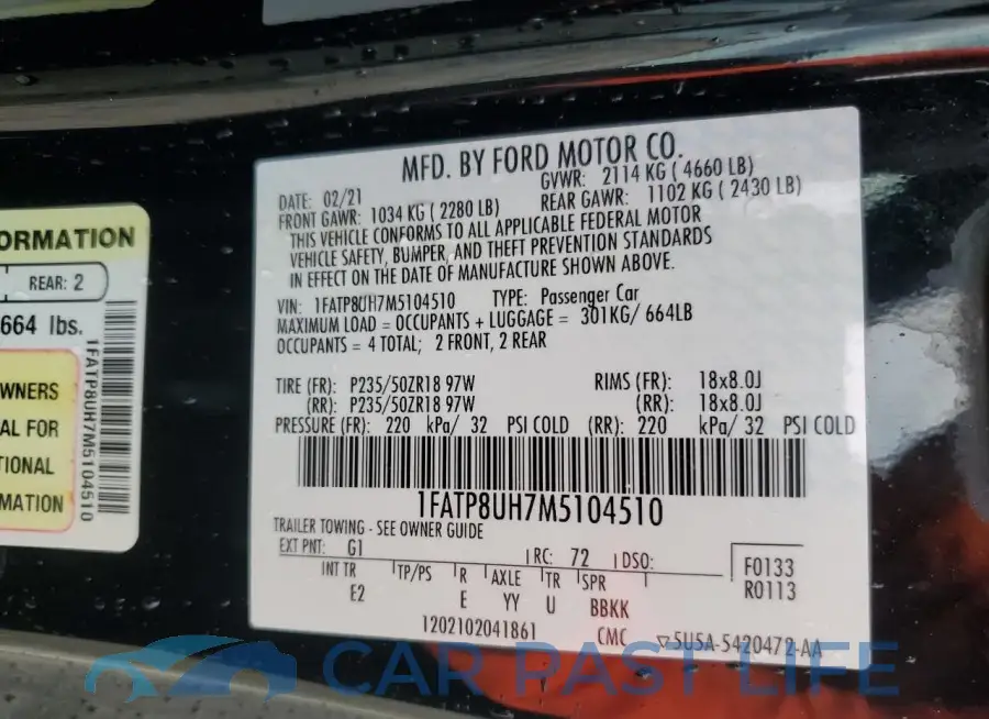 1FATP8UH7M5104510# 12
