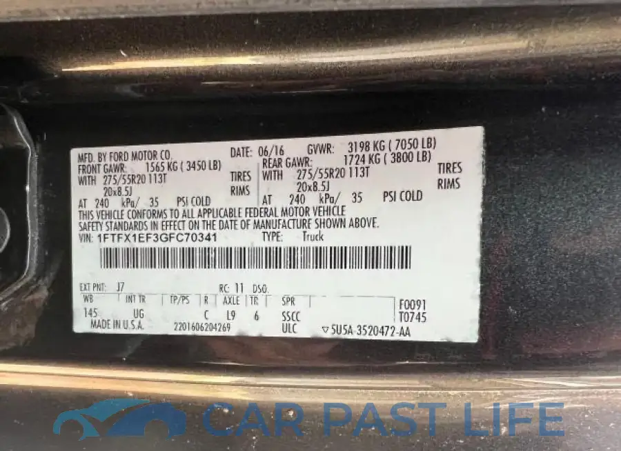 1FTFX1EF3GFC70341# 10