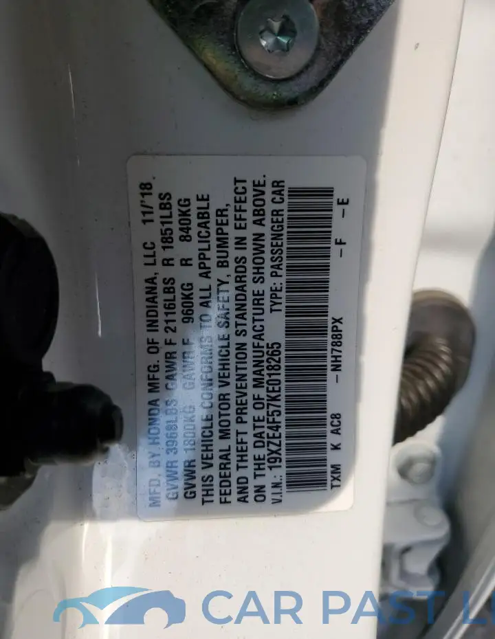 19XZE4F57KE018265# 12