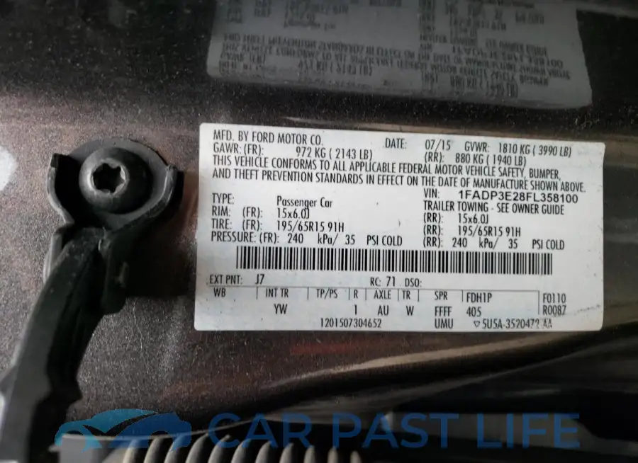 1FADP3E28FL358100# 12
