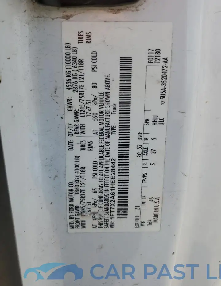 1FT7X2A61HEE28442# 12