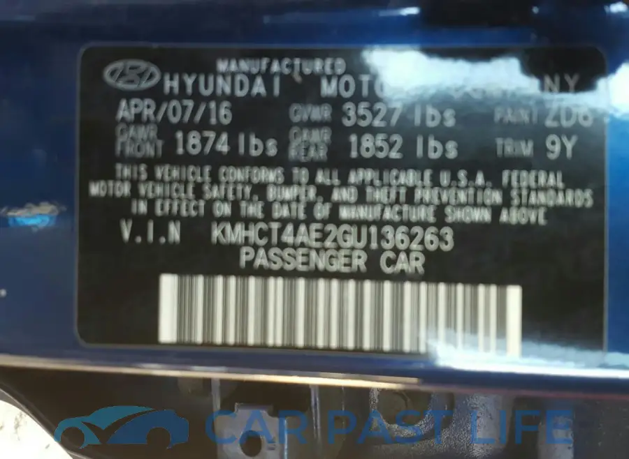 KMHCT4AE2GU136263# 10
