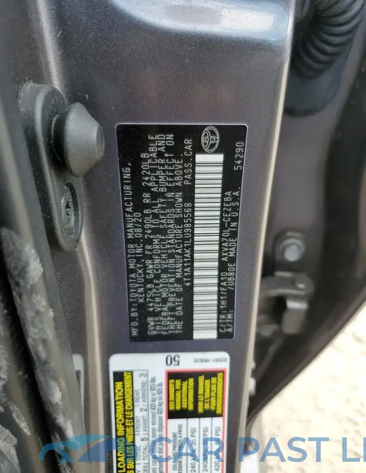 4T1A11AK1LU985568# 12