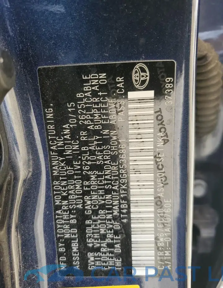 4T4BF1FK9GR536861# 12