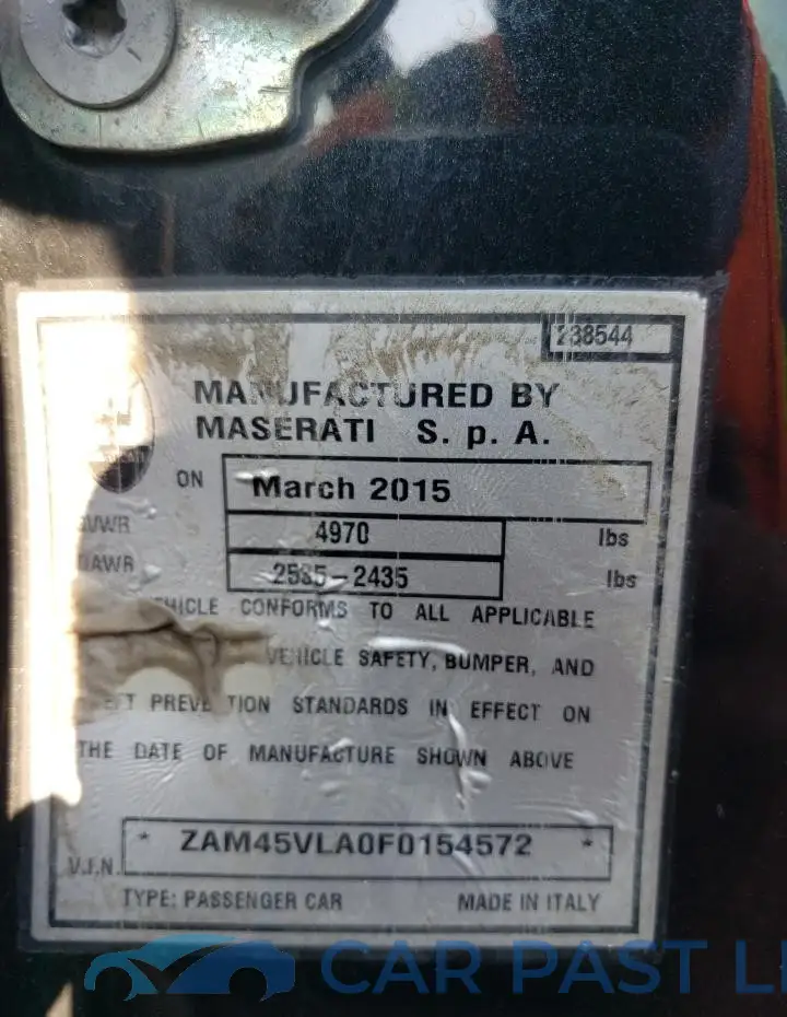 ZAM45VLA0F0154572# 12