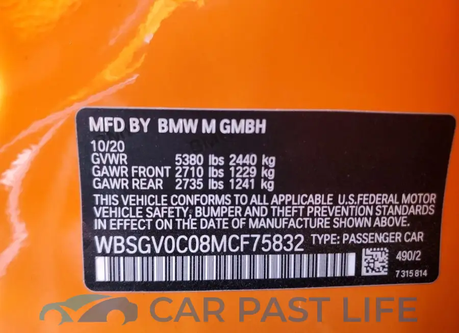 WBSGV0C08MCF75832# 12