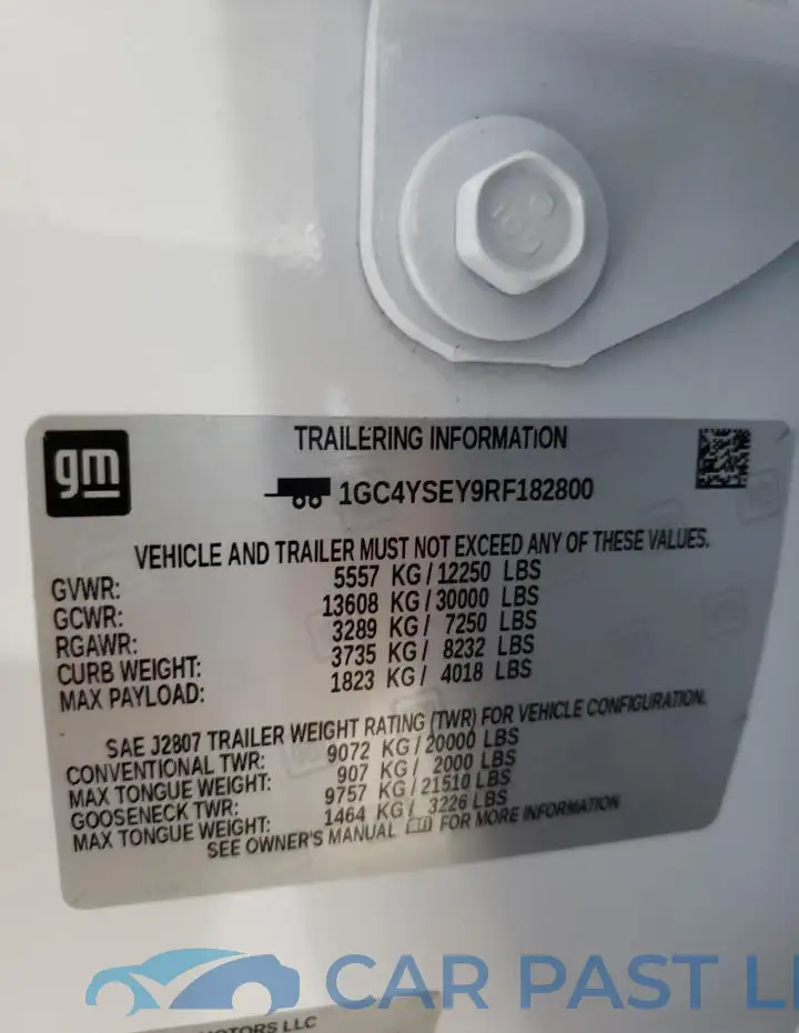 1GC4YSEY9RF182800# 12