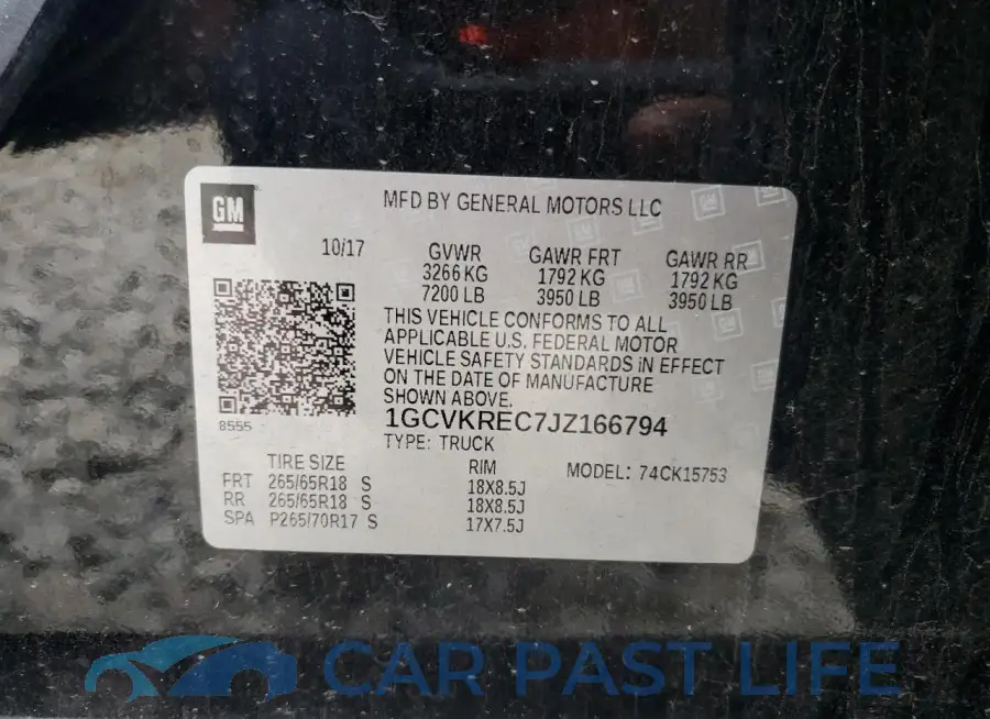 1GCVKREC7JZ166794# 12