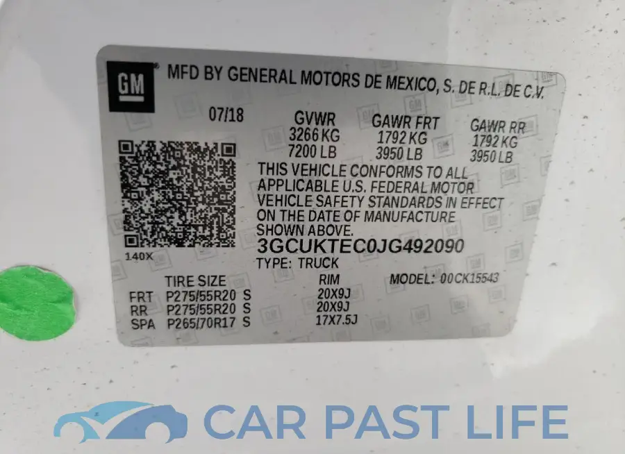3GCUKTEC0JG492090# 12