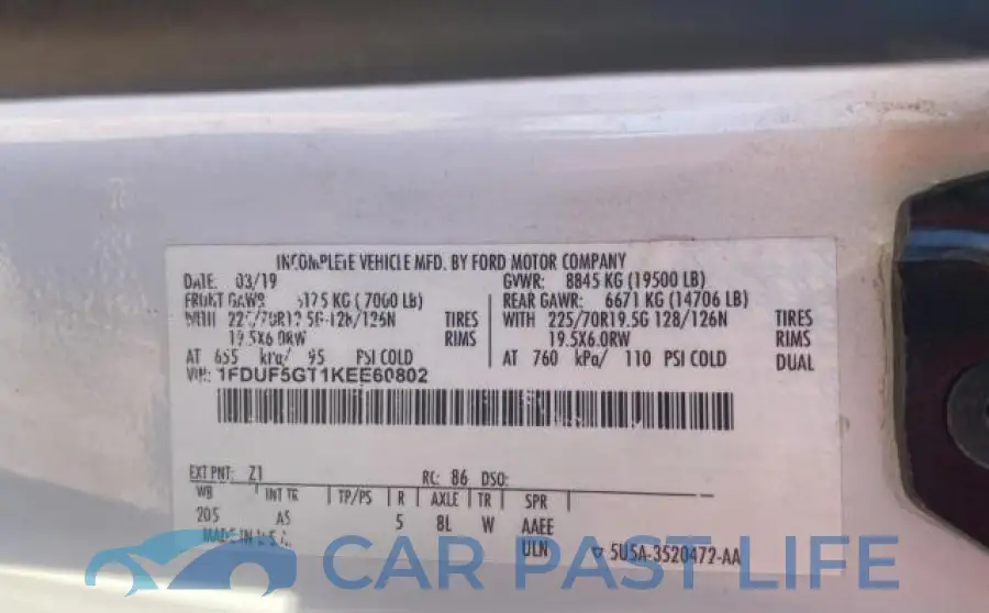 1FDUF5GT1KEE60802# 10
