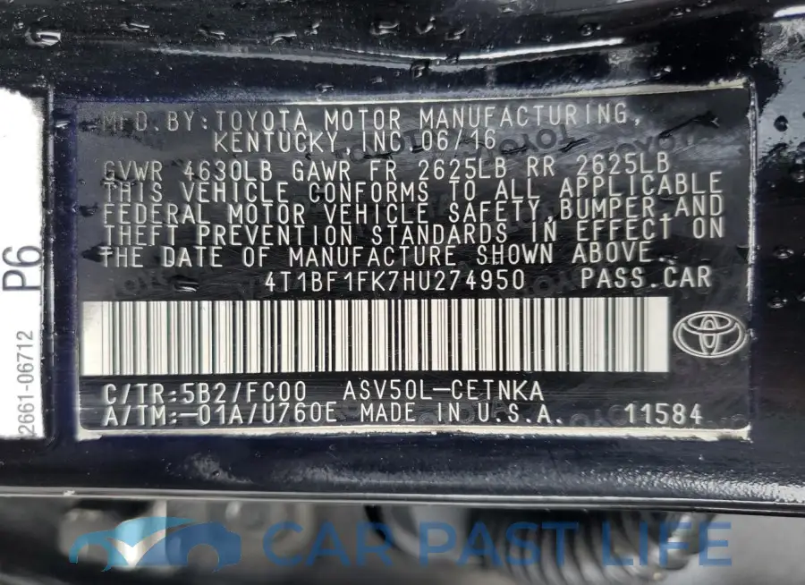 4T1BF1FK7HU274950# 12
