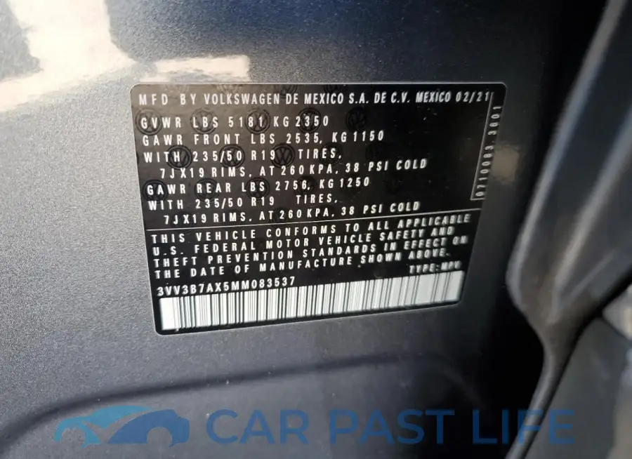 3VV3B7AX5MM083537# 12