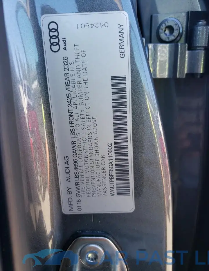 WAUTPBFF5GA110902# 13