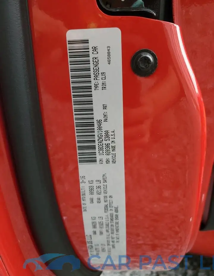 1C3BDEAZXGV100406# 12