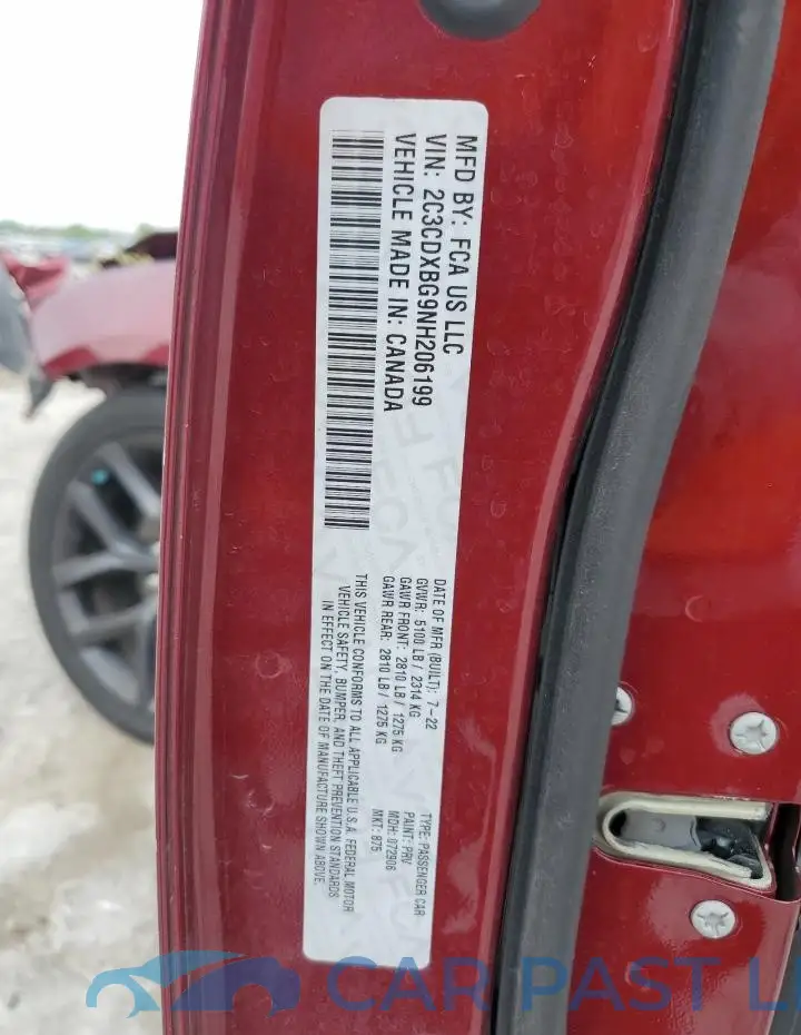 2C3CDXBG9NH206199# 13