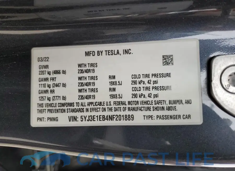 5YJ3E1EB4NF201889# 12