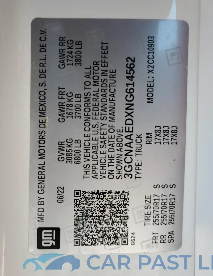 3GCNAAEDXNG614562# 12
