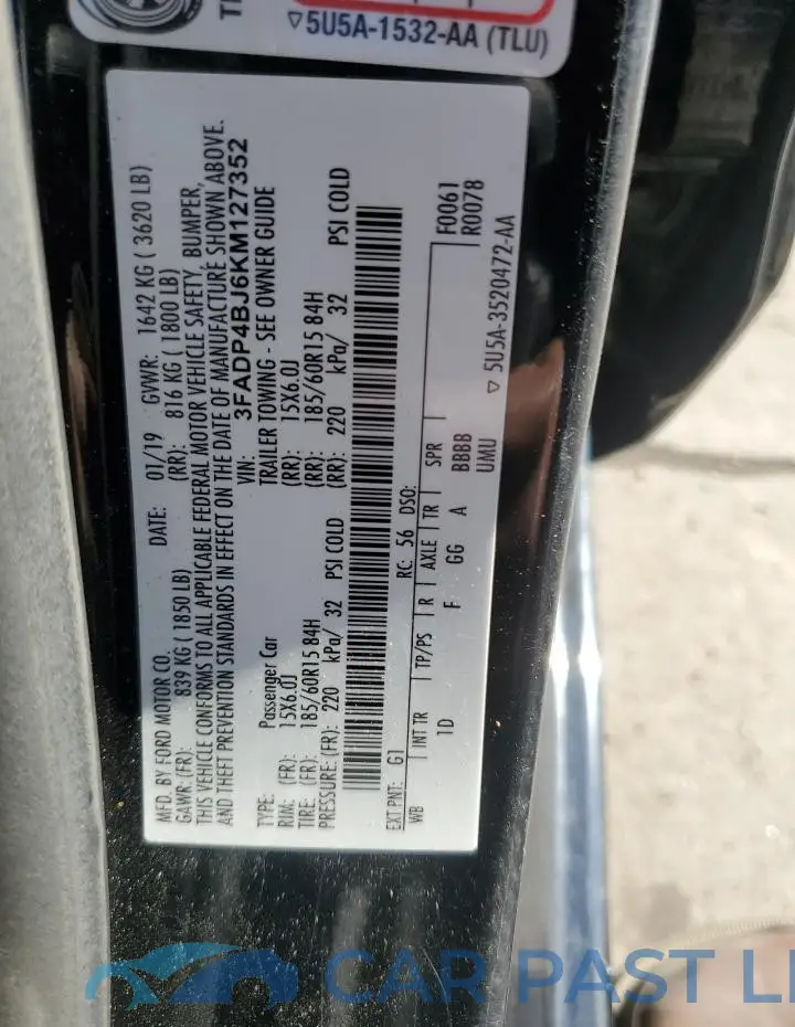 3FADP4BJ6KM127352# 12