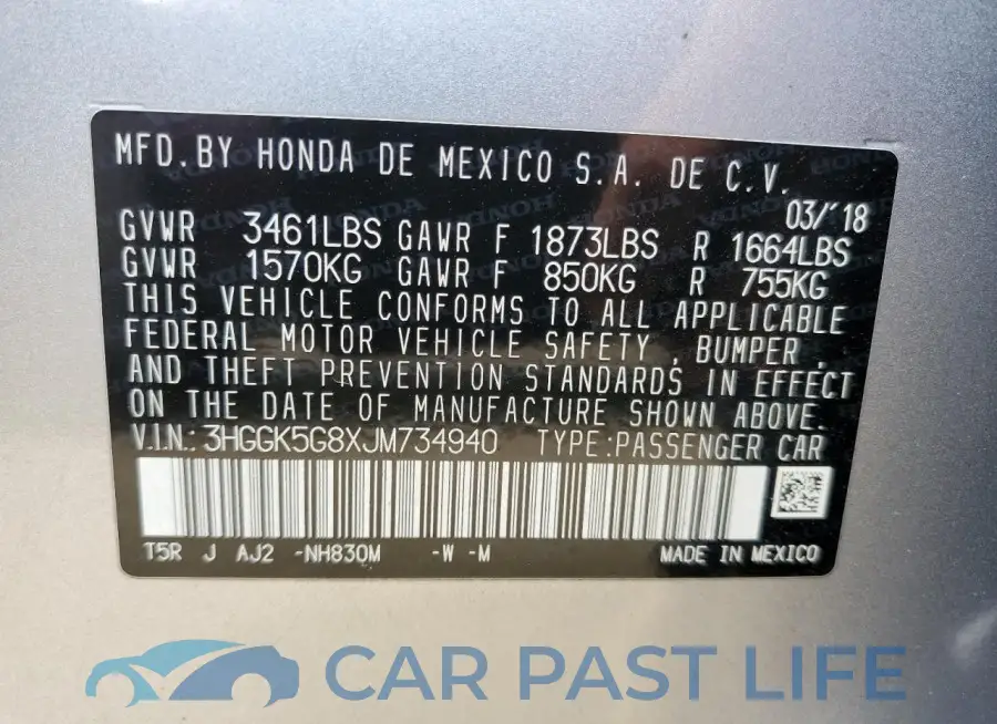 3HGGK5G8XJM734940# 12