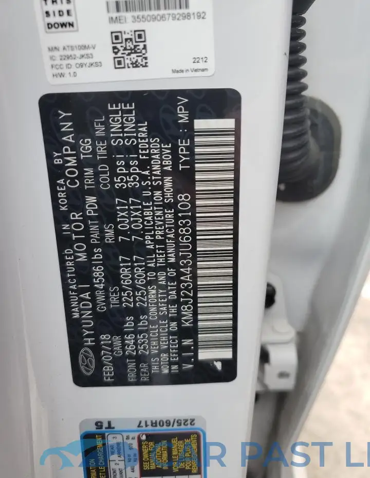 KM8J23A43JU683108# 13