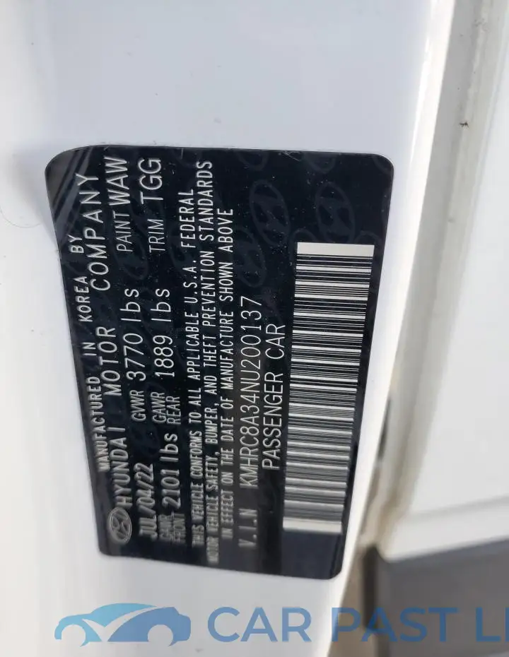 KMHRC8A34NU200137# 13