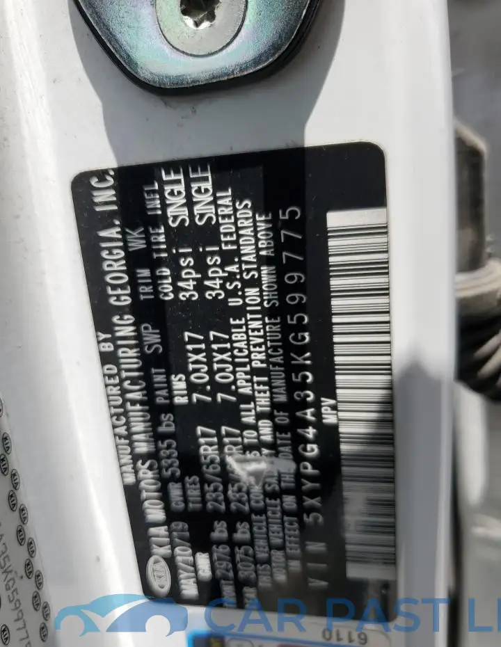 5XYPG4A35KG599775# 13