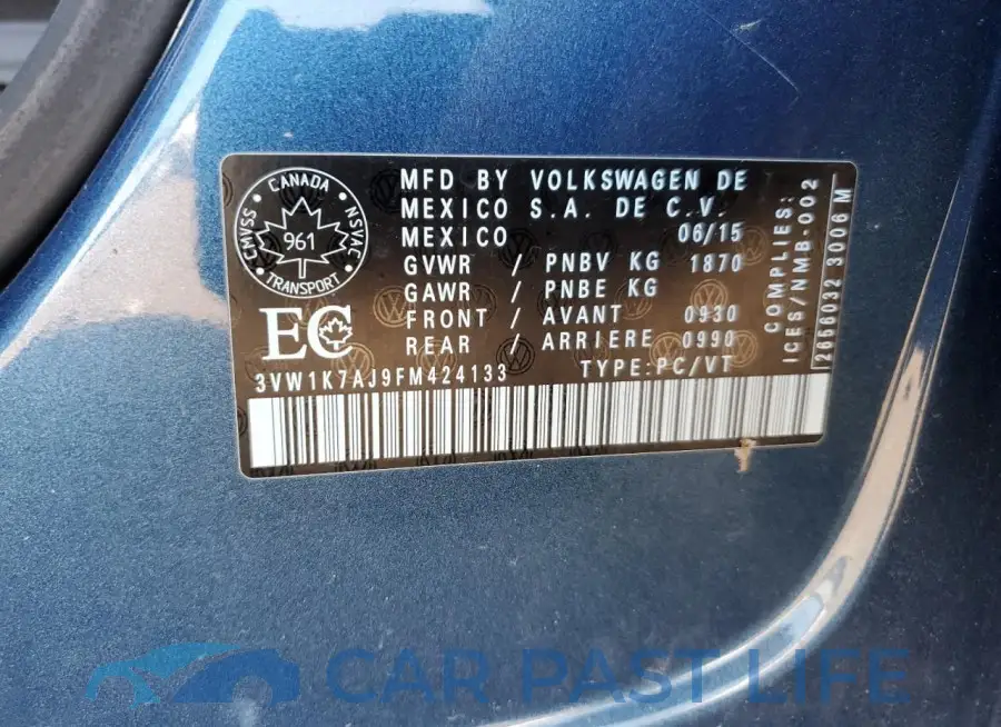 3VW1K7AJ9FM424133# 12