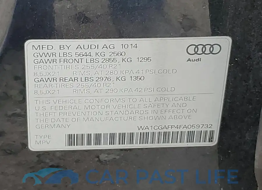 WA1CGAFP4FA059732# 13