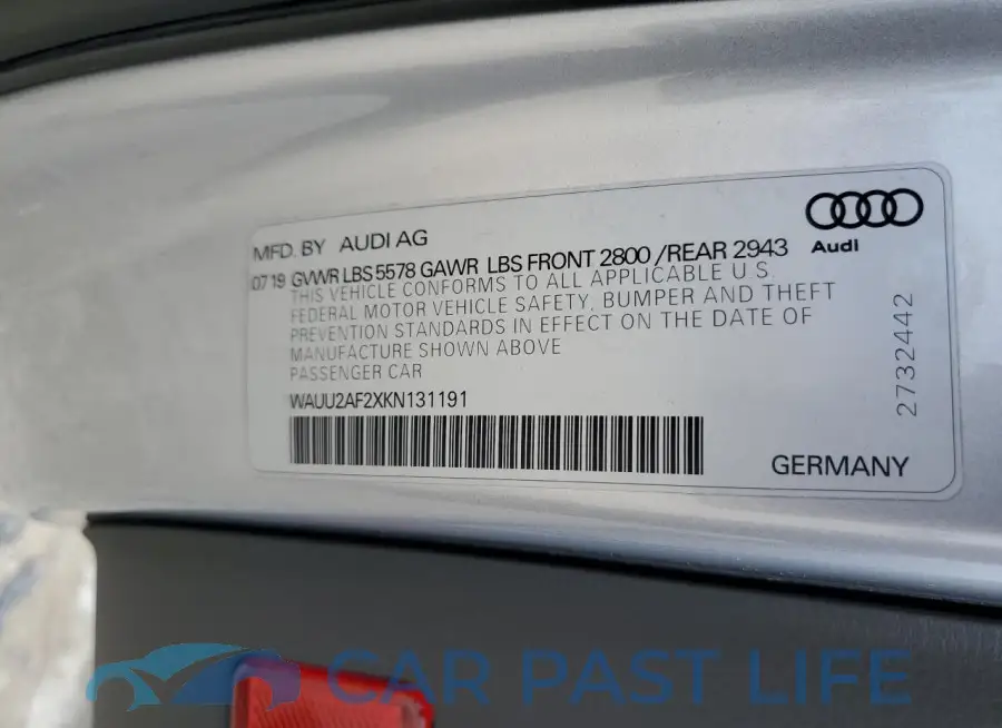 WAUU2AF2XKN131191# 13