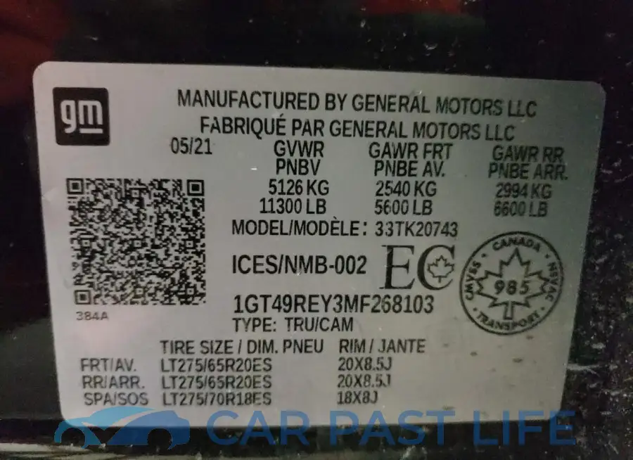 1GT49REY3MF268103# 13