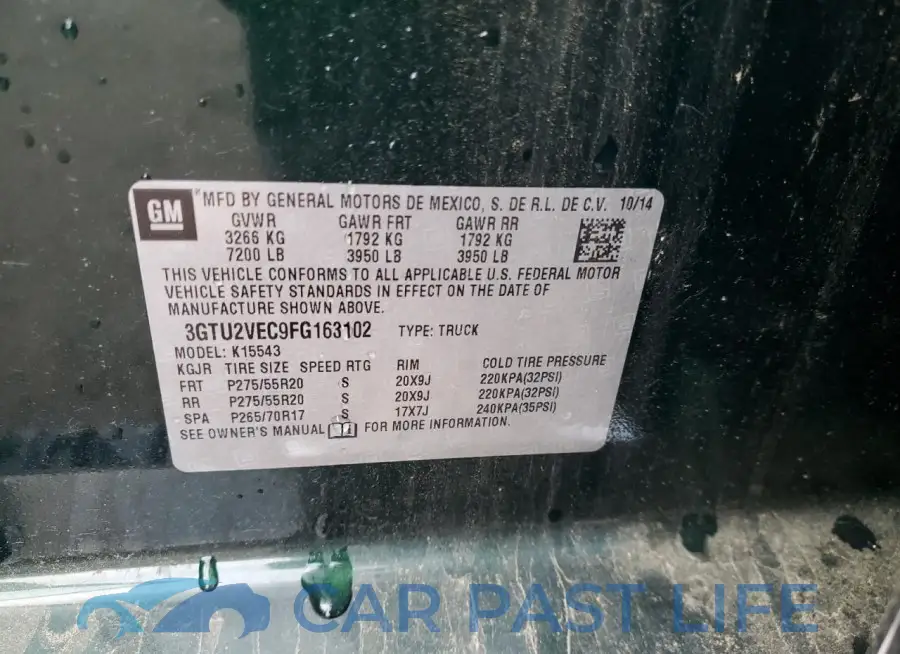 3GTU2VEC9FG163102# 12