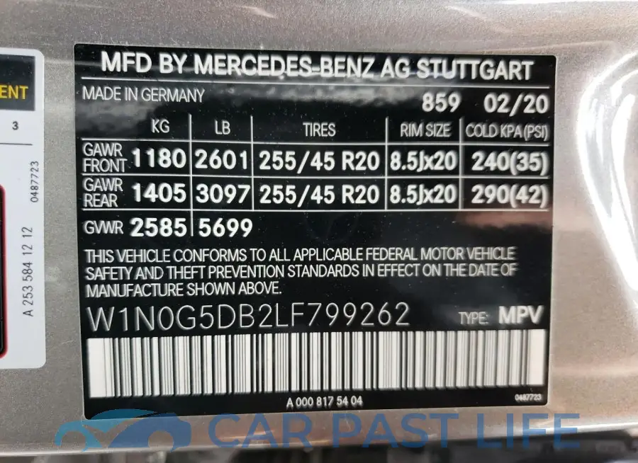 W1N0G5DB2LF799262# 13