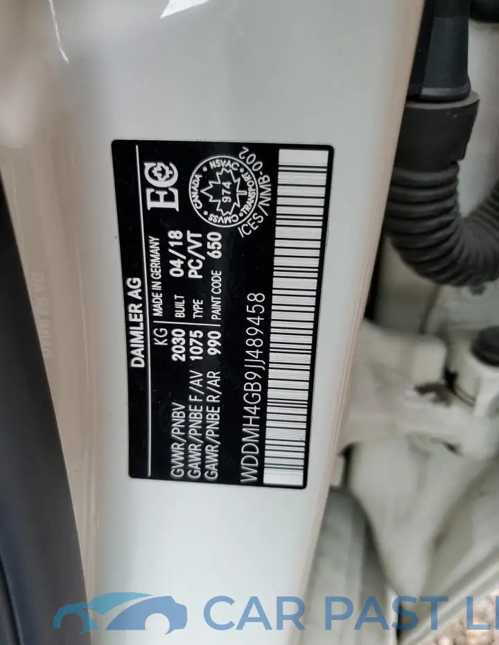 WDDMH4GB9JJ489458# 13