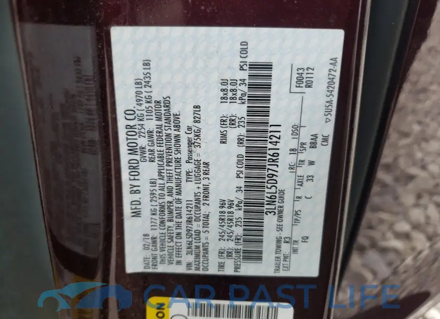 3LN6L5D97JR614211# 12