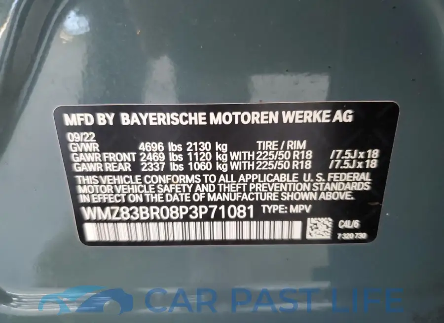 WMZ83BR08P3P71081# 12
