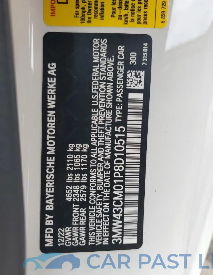 3MW43CM01P8D10515# 12