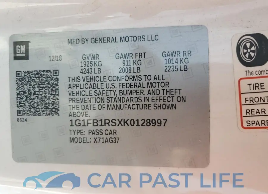 1G1FB1RSXK0128997# 12