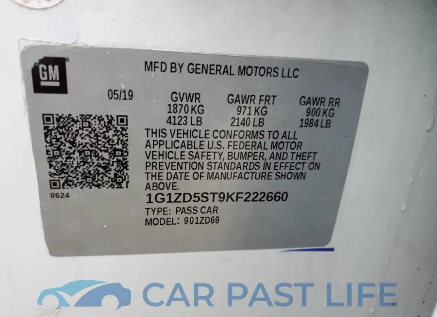 1G1ZD5ST9KF222660# 12