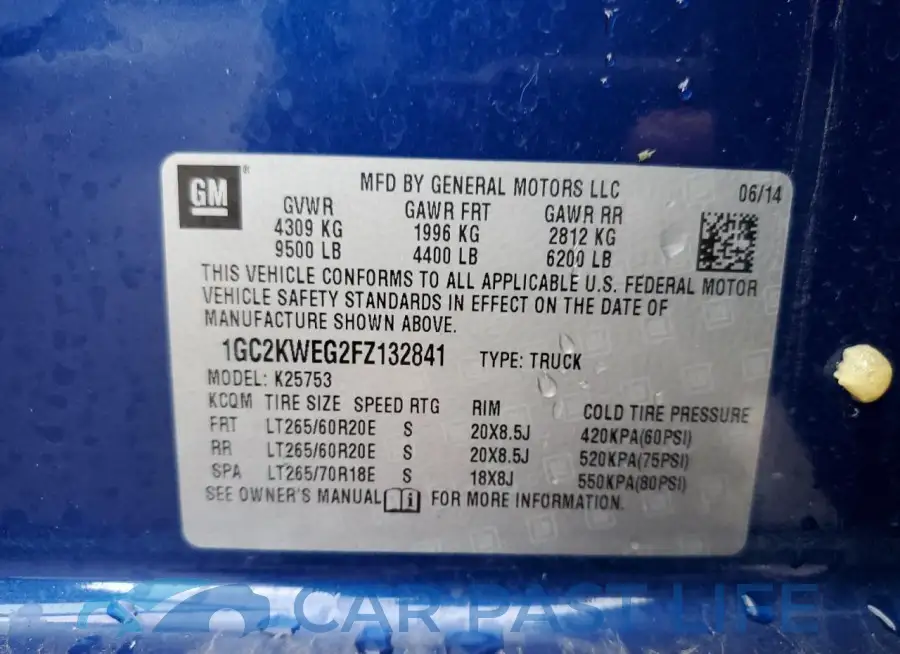 1GC2KWEG2FZ132841# 12