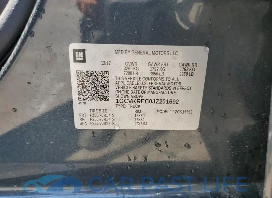 1GCVKREC0JZ201692# 13