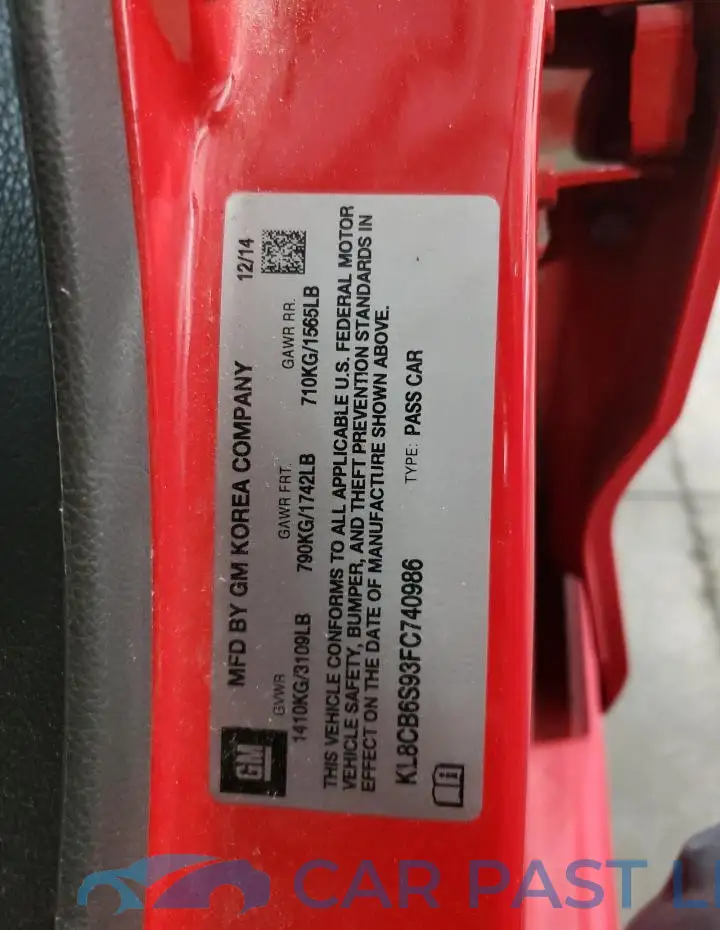 KL8CB6S93FC740986# 12