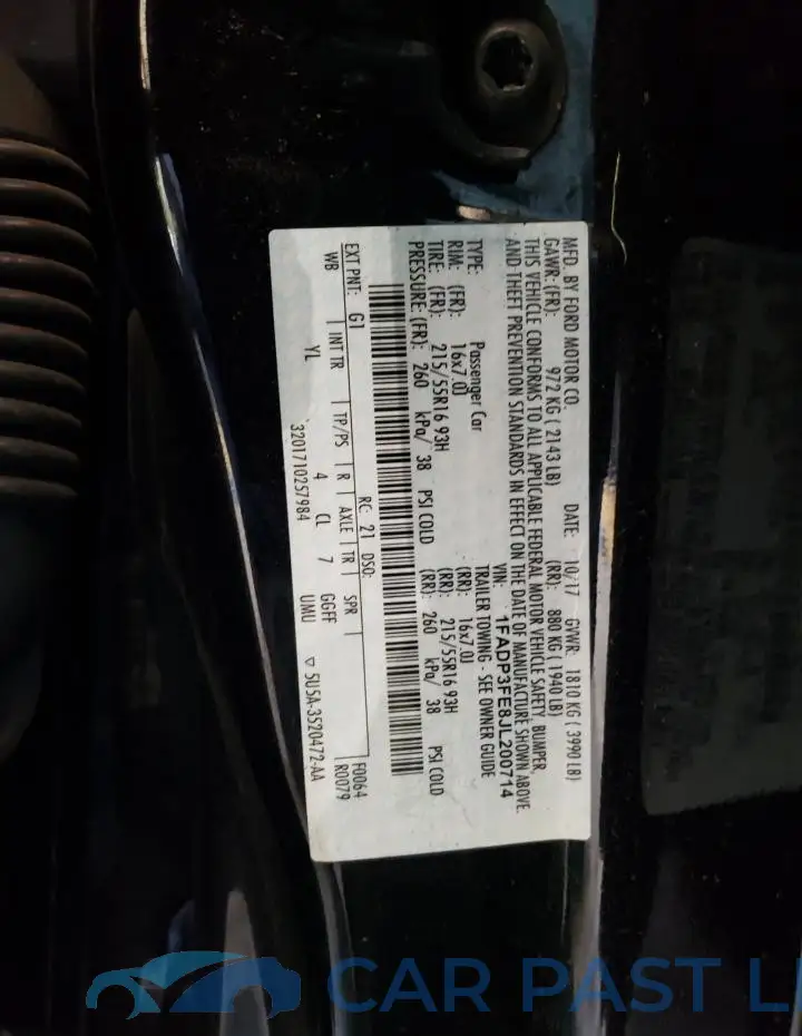 1FADP3FE8JL200714# 12