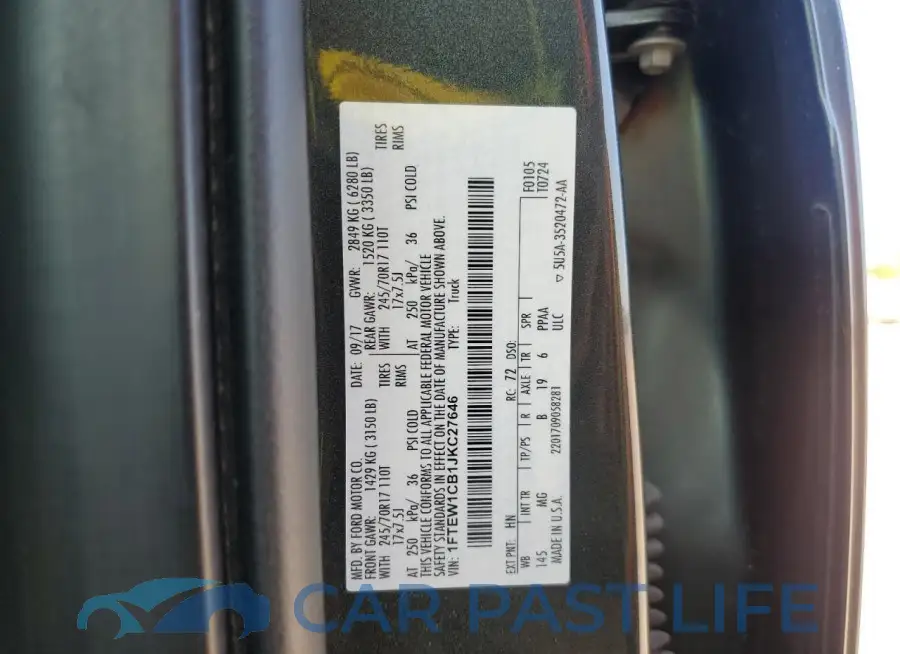 1FTEW1CB1JKC27646# 12
