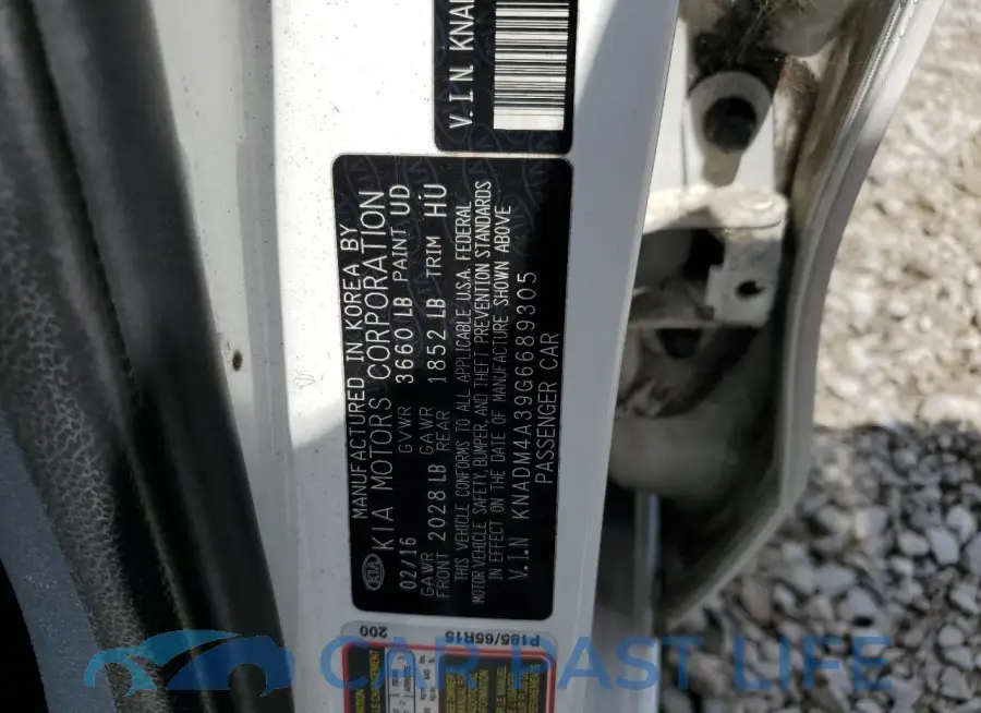 KNADM4A39G6689305# 12