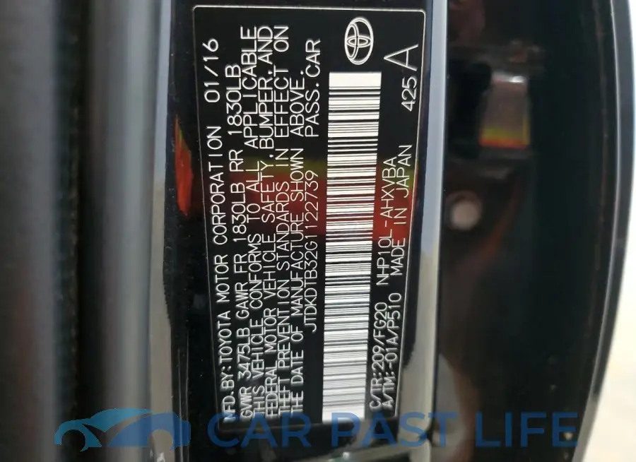 JTDKDTB32G1122739# 12