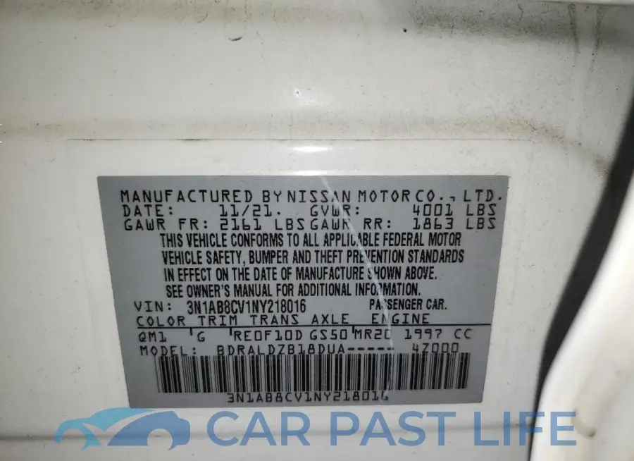 3N1AB8CV1NY218016# 12