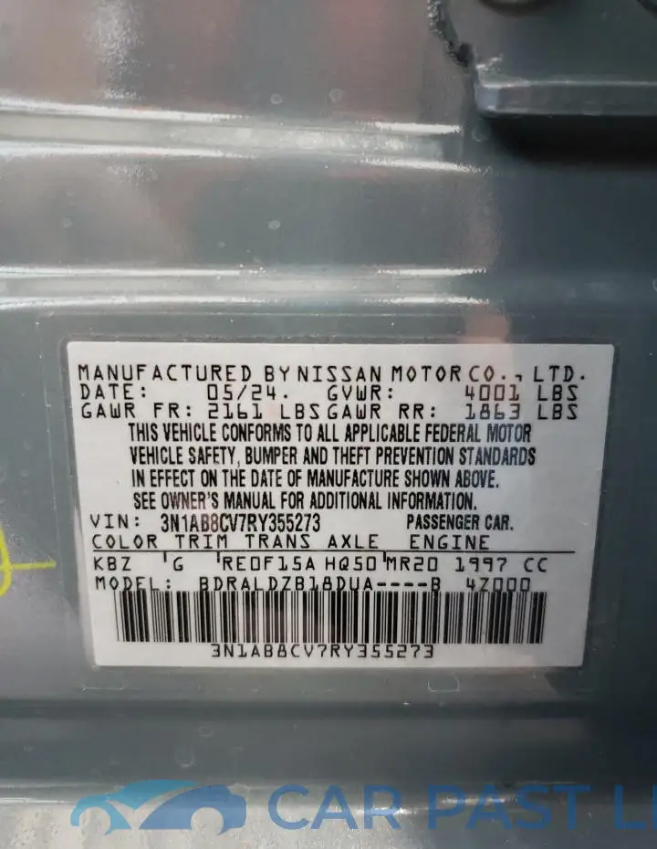 3N1AB8CV7RY355273# 12