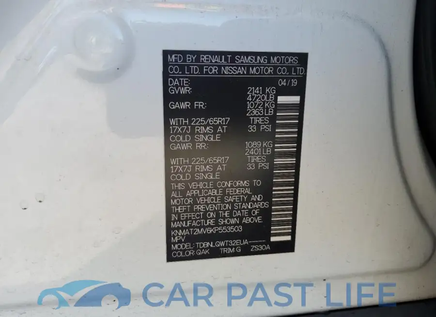 KNMAT2MV6KP553503# 13