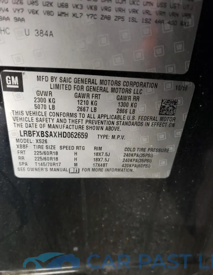 LRBFXBSAXHD062659# 13