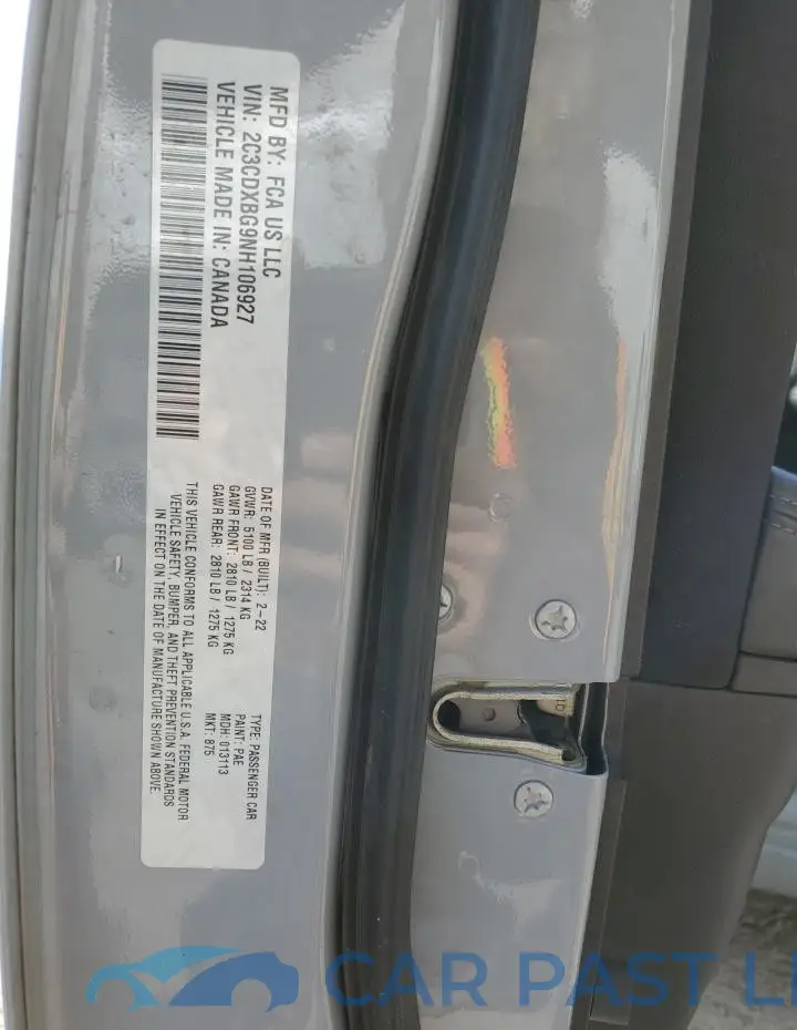2C3CDXBG9NH106927# 13